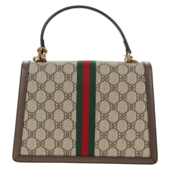 GUCCI Balenciaga Collaboration Web Sherry Line Bag PVC Beige 680119 Auth135820SM - Picture 2 of 16